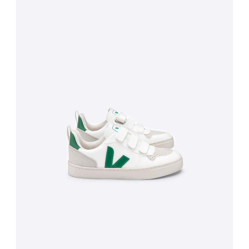 Kids\' Veja V-10 CWL Shoes White/Green | SG 775KOR